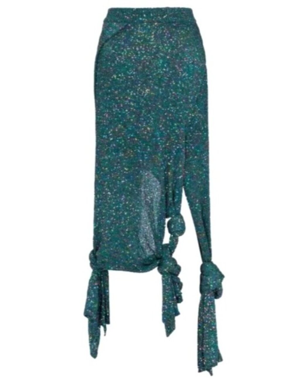 Loewe Women's Sz M Knotted-Hem sequined knitted midi skirt Glittery Maxi - Picture 11 of 16